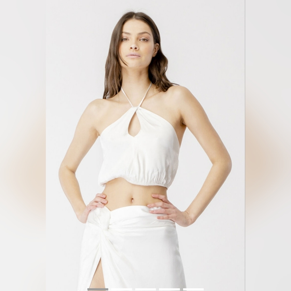 Bardot Darcie Halter Top in Orchid White